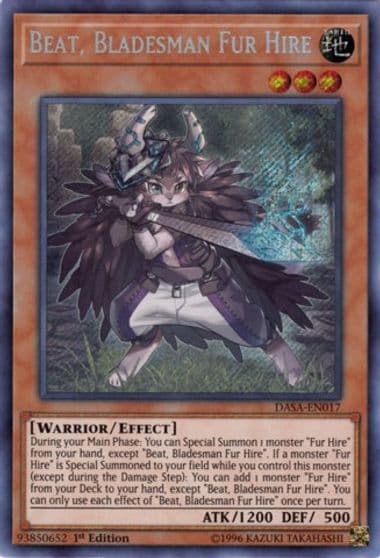 Beat Bladesman Fur Hire Dark Saviors Yu-Gi-Oh! card