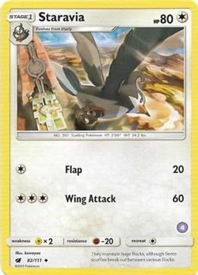 Staravia (4) SM Trainer Kit: Alolan Sandslash & Alolan Ninetales Pokemon card