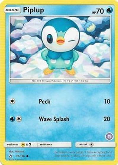 Piplup (11) SM Trainer Kit: Alolan Sandslash & Alolan Ninetales Pokemon card