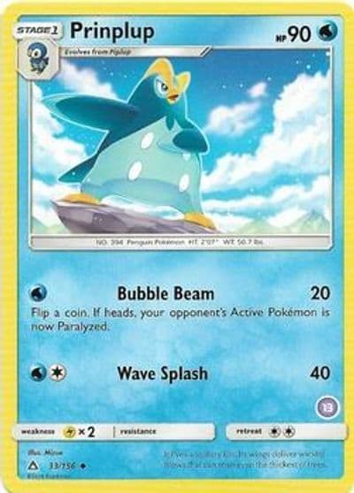 Prinplup (13) SM Trainer Kit: Alolan Sandslash & Alolan Ninetales Pokemon card