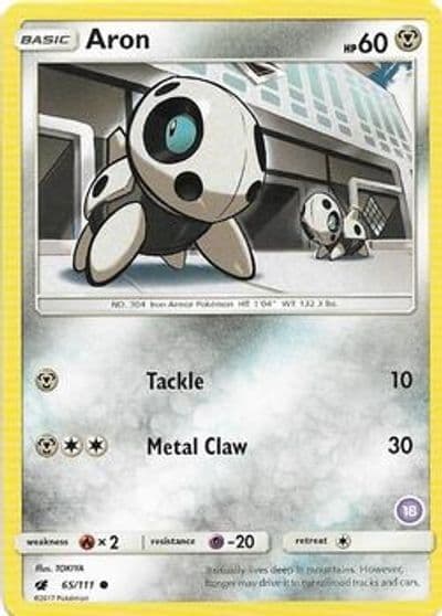 Aron (18) SM Trainer Kit: Alolan Sandslash & Alolan Ninetales Pokemon card
