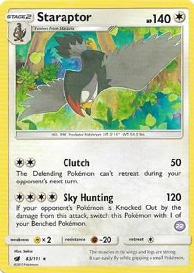 Staraptor (22) SM Trainer Kit: Alolan Sandslash & Alolan Ninetales Pokemon card