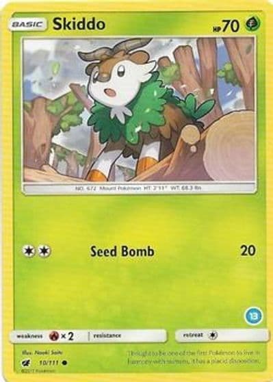 Skiddo (13) SM Trainer Kit: Alolan Sandslash & Alolan Ninetales Pokemon card