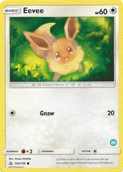Eevee (26) SM Trainer Kit: Alolan Sandslash & Alolan Ninetales Pokemon card