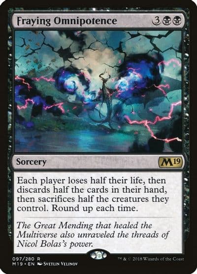 Fraying Omnipotence Core Set 2019 Magic card