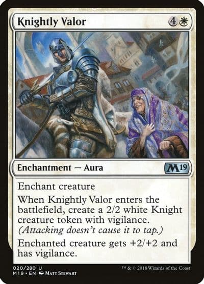 Knightly Valor Core Set 2019 Magic card