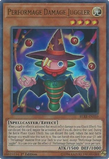 Performage Damage Juggler Battles of Legend: Relentless Revenge Yu-Gi-Oh! card