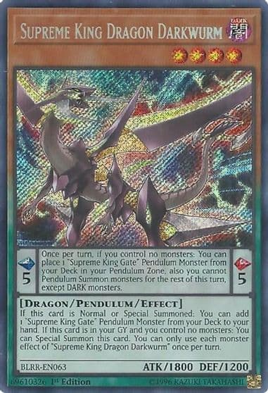 Supreme King Dragon Darkwurm Battles of Legend: Relentless Revenge Yu-Gi-Oh! card