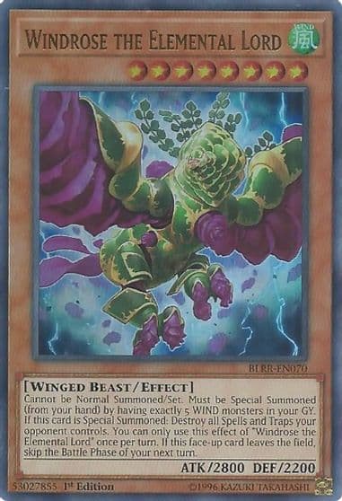 Windrose the Elemental Lord Battles of Legend: Relentless Revenge Yu-Gi-Oh! card