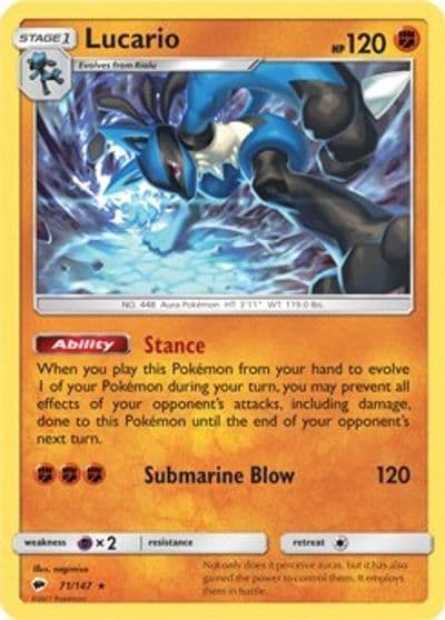 Lucario (SM - Burning Shadows) Deck Exclusives Pokemon card