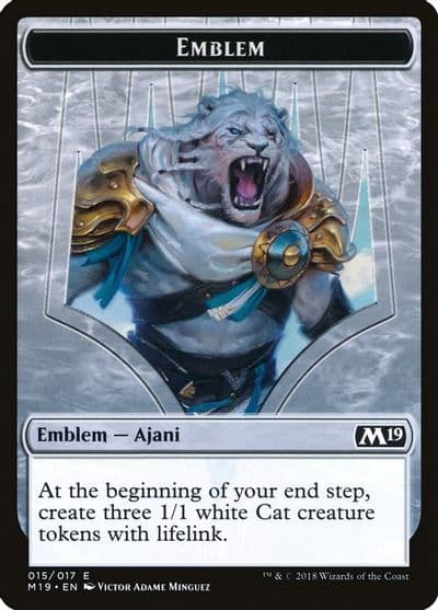 Emblem Ajani Adversary of Tyrants Core Set 2019 Magic card