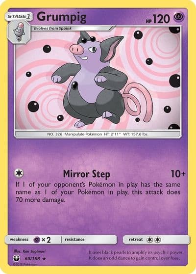 Grumpig SM - Celestial Storm Pokemon card