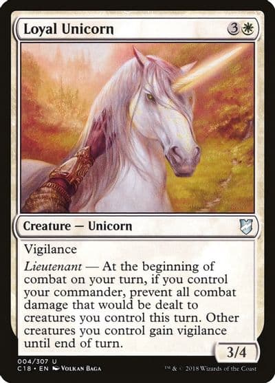 Loyal Unicorn Commander 2018 Magic card