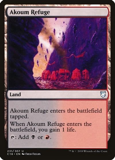 Akoum Refuge Commander 2018 Magic card