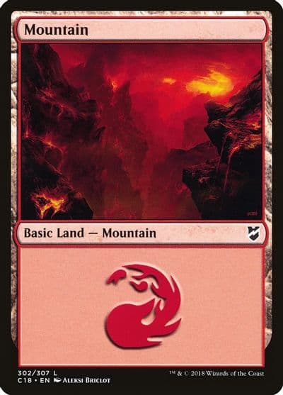 Mountain 302 Commander 2018 Magic card
