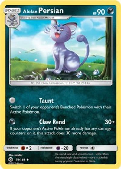 Alolan Persian (Cosmos Holo) Blister Exclusives Pokemon card