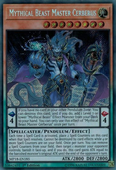 Mythical Beast Master Cerberus 2018 Mega-Tins Mega Pack Yu-Gi-Oh! card