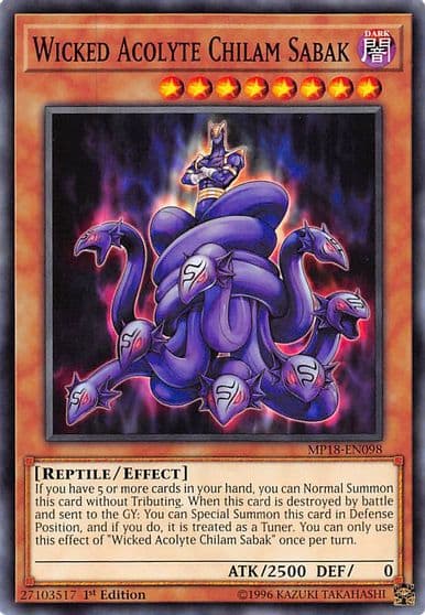 Wicked Acolyte Chilam Sabak 2018 Mega-Tins Mega Pack Yu-Gi-Oh! card