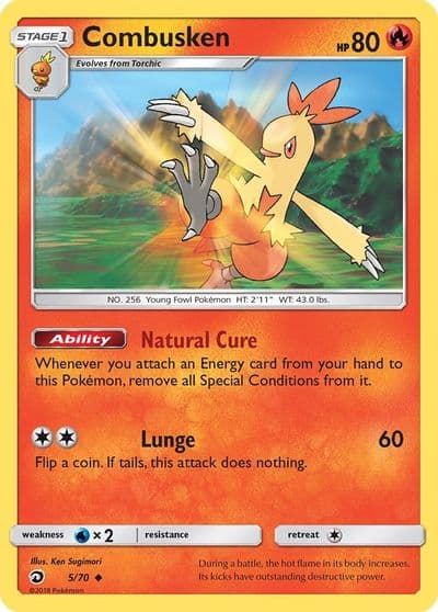 Combusken Dragon Majesty Pokemon card