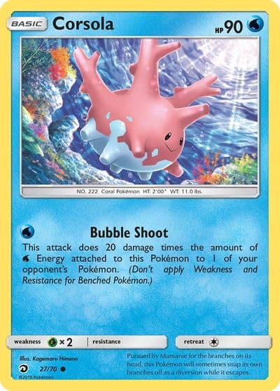 Corsola Dragon Majesty Pokemon card