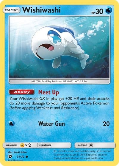 Wishiwashi Dragon Majesty Pokemon card