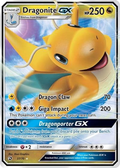 Dragonite GX Dragon Majesty Pokemon card