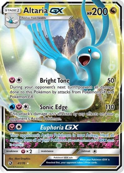 Altaria GX Dragon Majesty Pokemon card