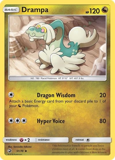 Drampa Dragon Majesty Pokemon card