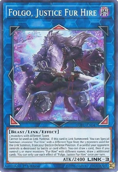 Folgo Justice Fur Hire Soul Fusion Yu-Gi-Oh! card