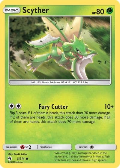 Scyther SM - Lost Thunder Pokemon card