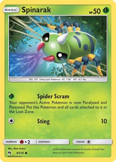 Spinarak SM - Lost Thunder Pokemon card