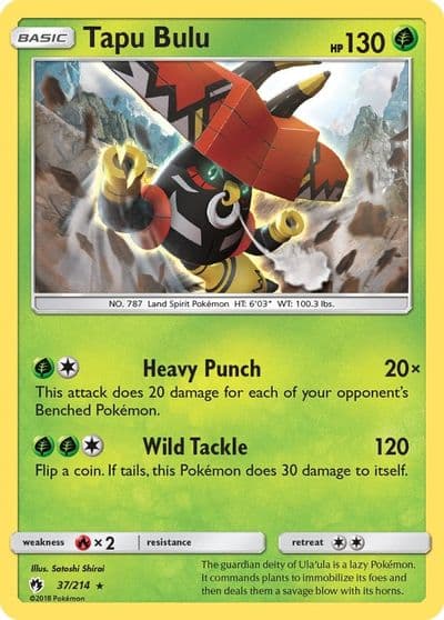 Tapu Bulu SM - Lost Thunder Pokemon card