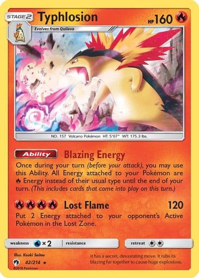 Typhlosion SM - Lost Thunder Pokemon card