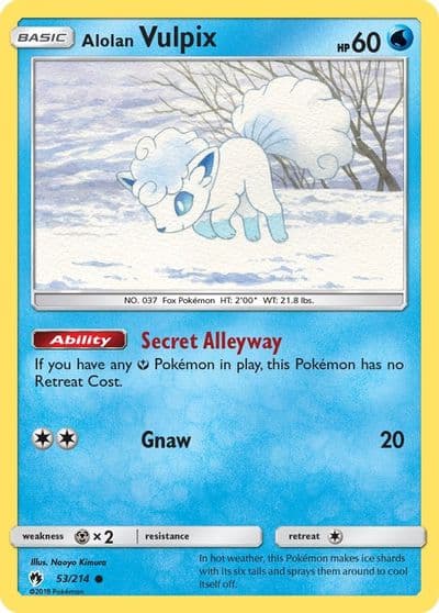 Alolan Vulpix SM - Lost Thunder Pokemon card
