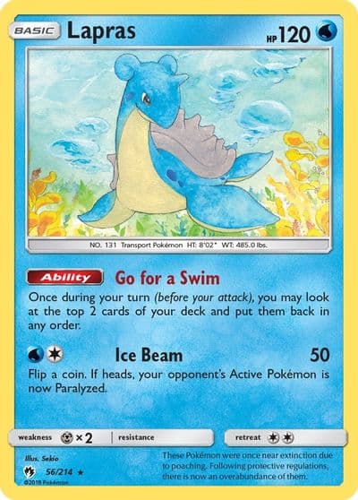 Lapras SM - Lost Thunder Pokemon card