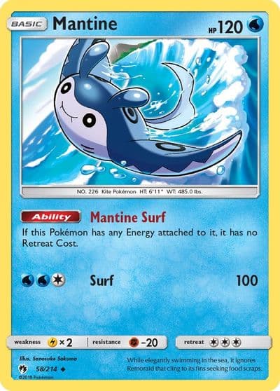 Mantine SM - Lost Thunder Pokemon card