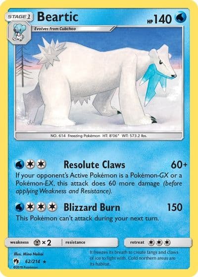 Beartic SM - Lost Thunder Pokemon card