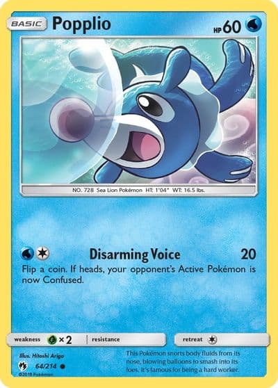 Popplio (64) SM - Lost Thunder Pokemon card