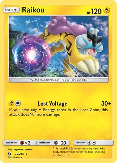 Raikou SM - Lost Thunder Pokemon card