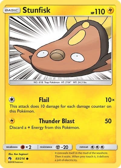 Stunfisk SM - Lost Thunder Pokemon card