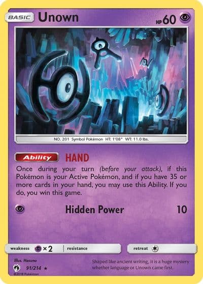 Unown (91) SM - Lost Thunder Pokemon card