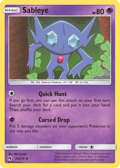 Sableye SM - Lost Thunder Pokemon card