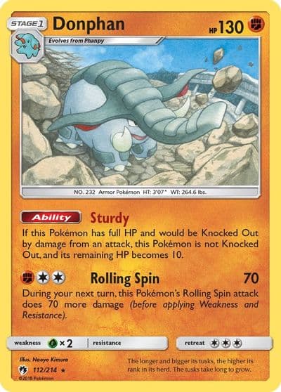 Donphan SM - Lost Thunder Pokemon card