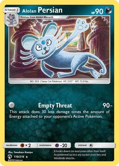 Alolan Persian SM - Lost Thunder Pokemon card