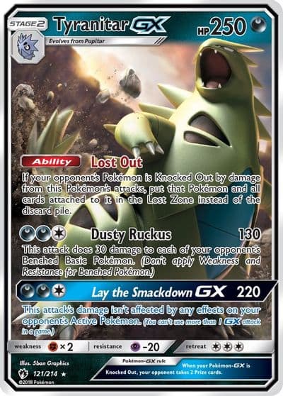 Tyranitar GX SM - Lost Thunder Pokemon card