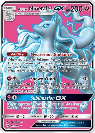 Alolan Ninetales GX (Full Art) SM - Lost Thunder Pokemon card