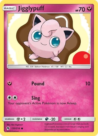 Jigglypuff SM - Lost Thunder Pokemon card
