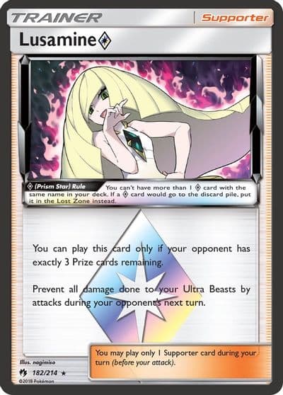 Lusamine Prism Star SM - Lost Thunder Pokemon card