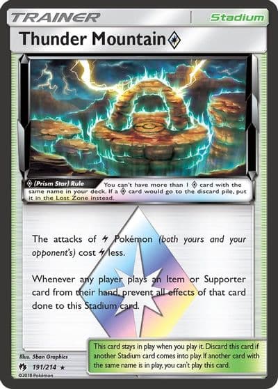 Thunder Mountain Prism Star SM - Lost Thunder Pokemon card