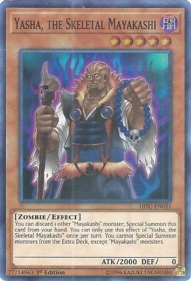 Yasha the Skeletal Mayakashi Hidden Summoners Yu-Gi-Oh! card